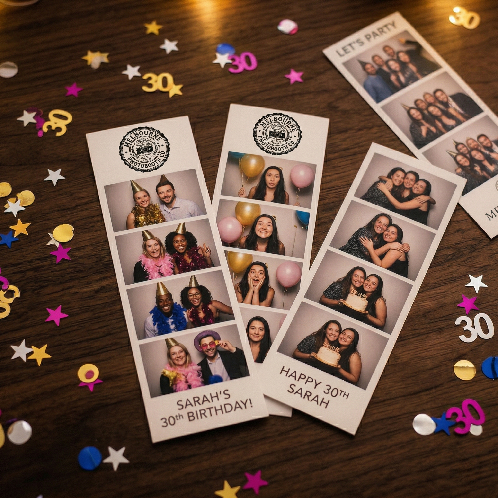 30th birthday photo booth strips